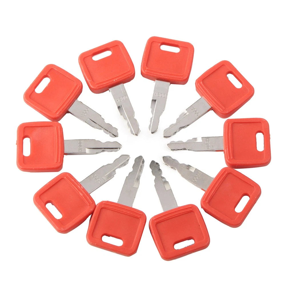 10pcs Ignition Key Set for John Deere Excavator (#AT194969, #AT147803, #H800)