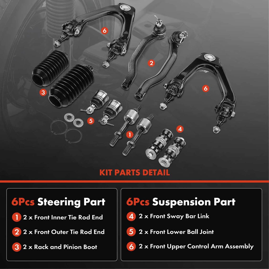 Set of 12 Front Upper Control Arm Ball Joints for Honda Accord