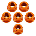 6 Pack M10X1.5mm Aluminum Rear Sprocket Flange Nuts for Motorcycle