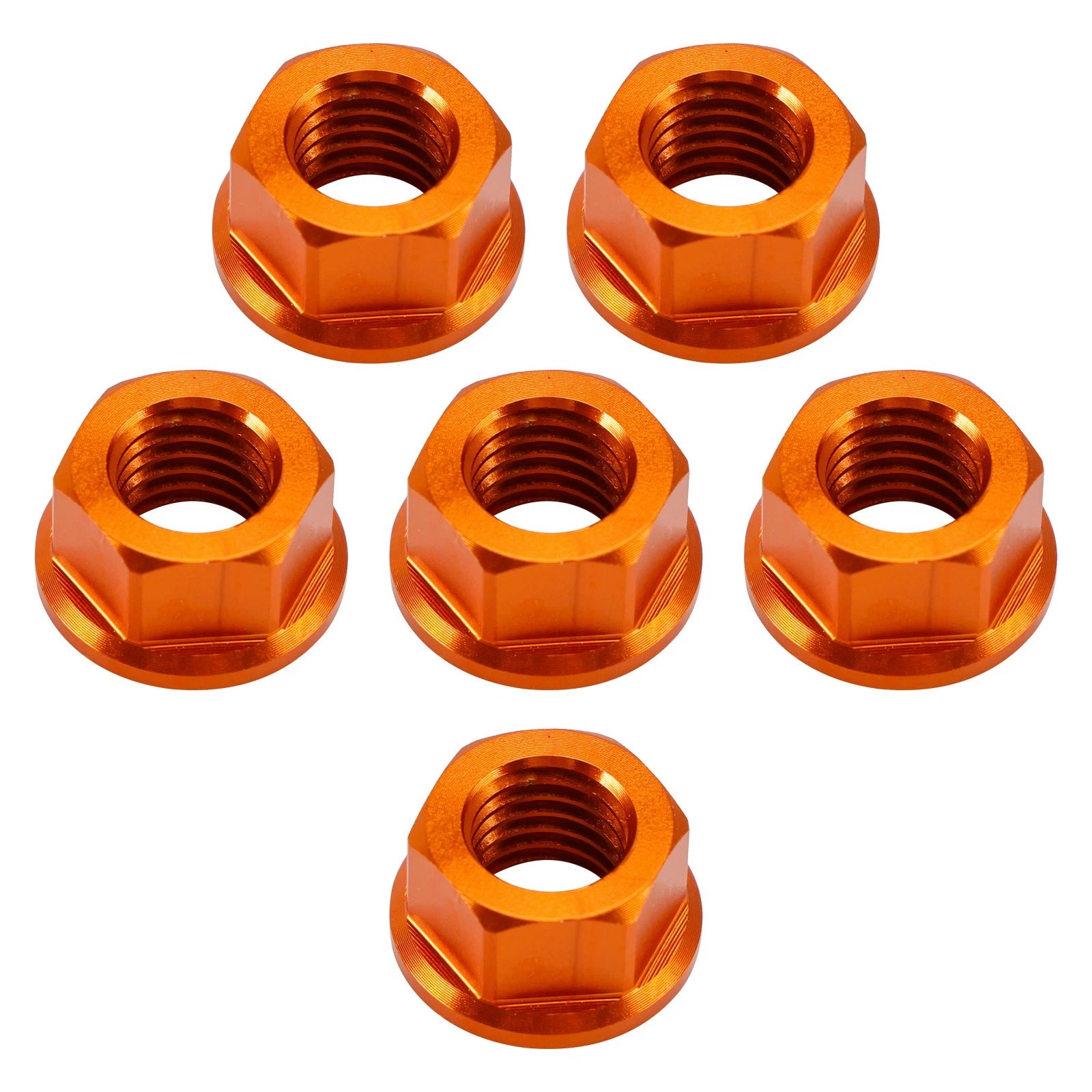 6 Pack M10X1.5mm Aluminum Rear Sprocket Flange Nuts for Motorcycle