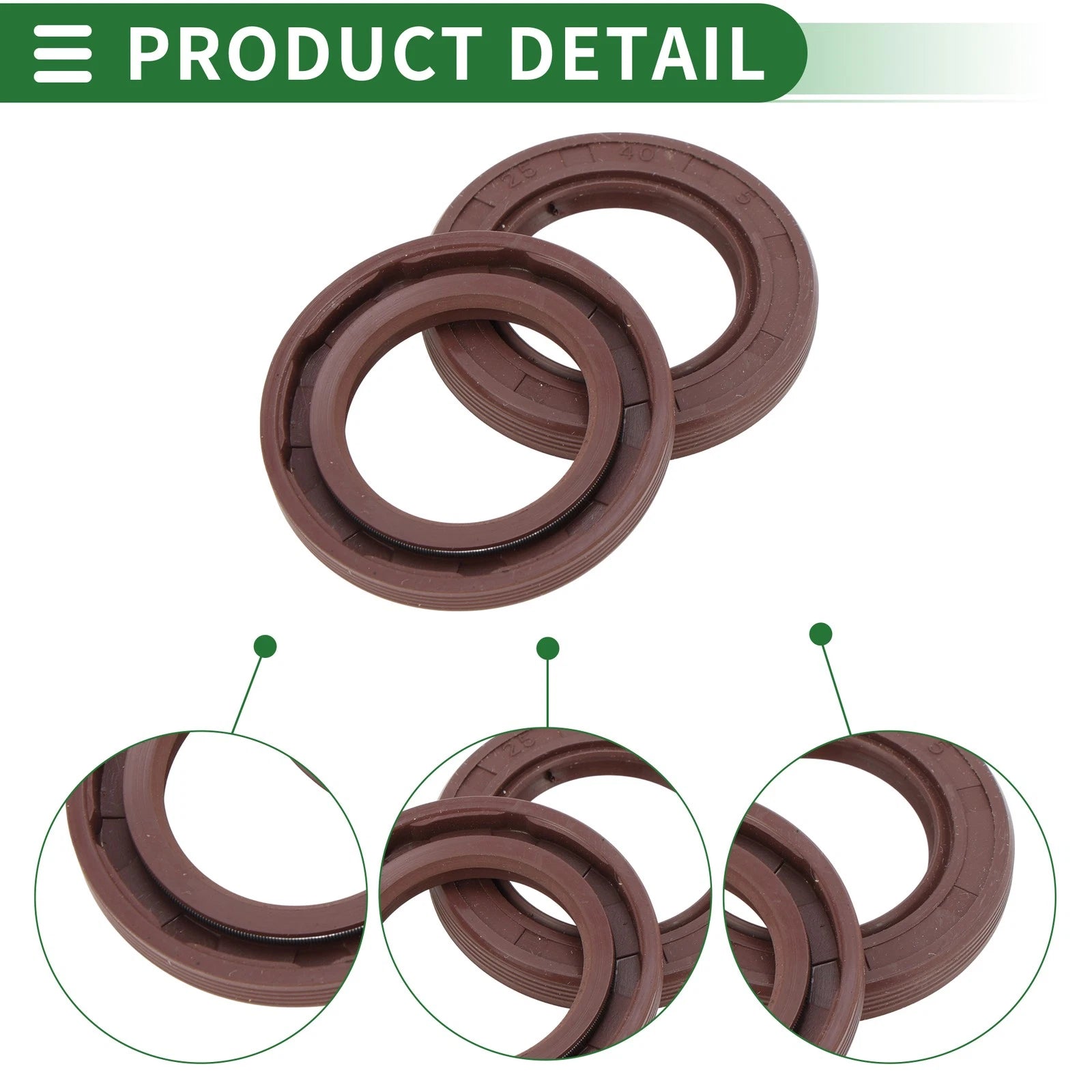 Set of 5 Oil Seal FKM Rubber 25x40x5mm for Automotive Applications