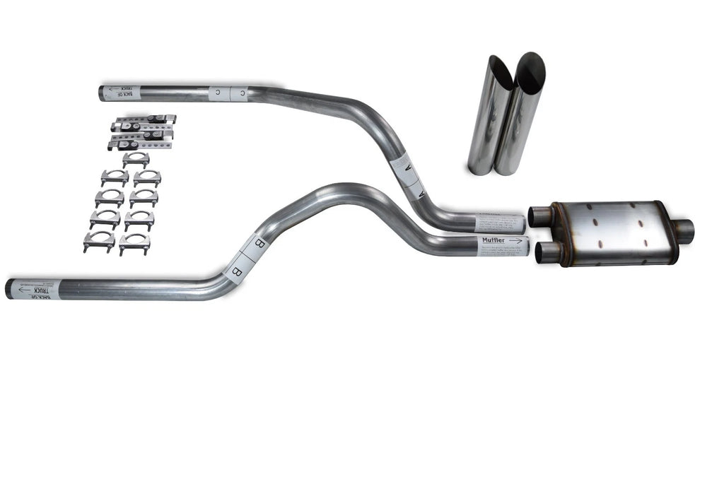 Dual Exhaust Kit for Dodge Dakota (1997–2005) with Slash Tips