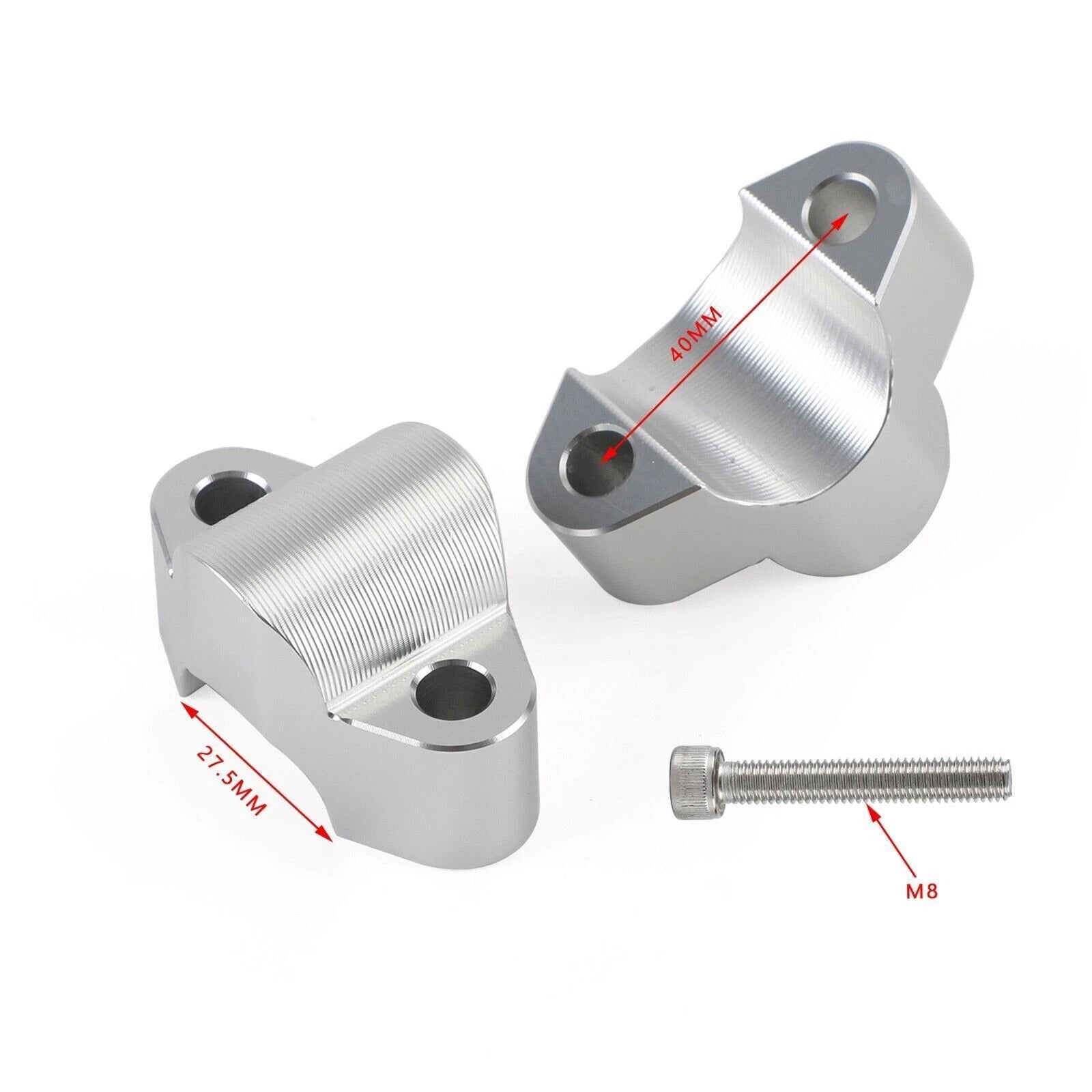 CNC Silver Handle Bar Clamp Riser for CF-Moto CF800MT (2021–2022)