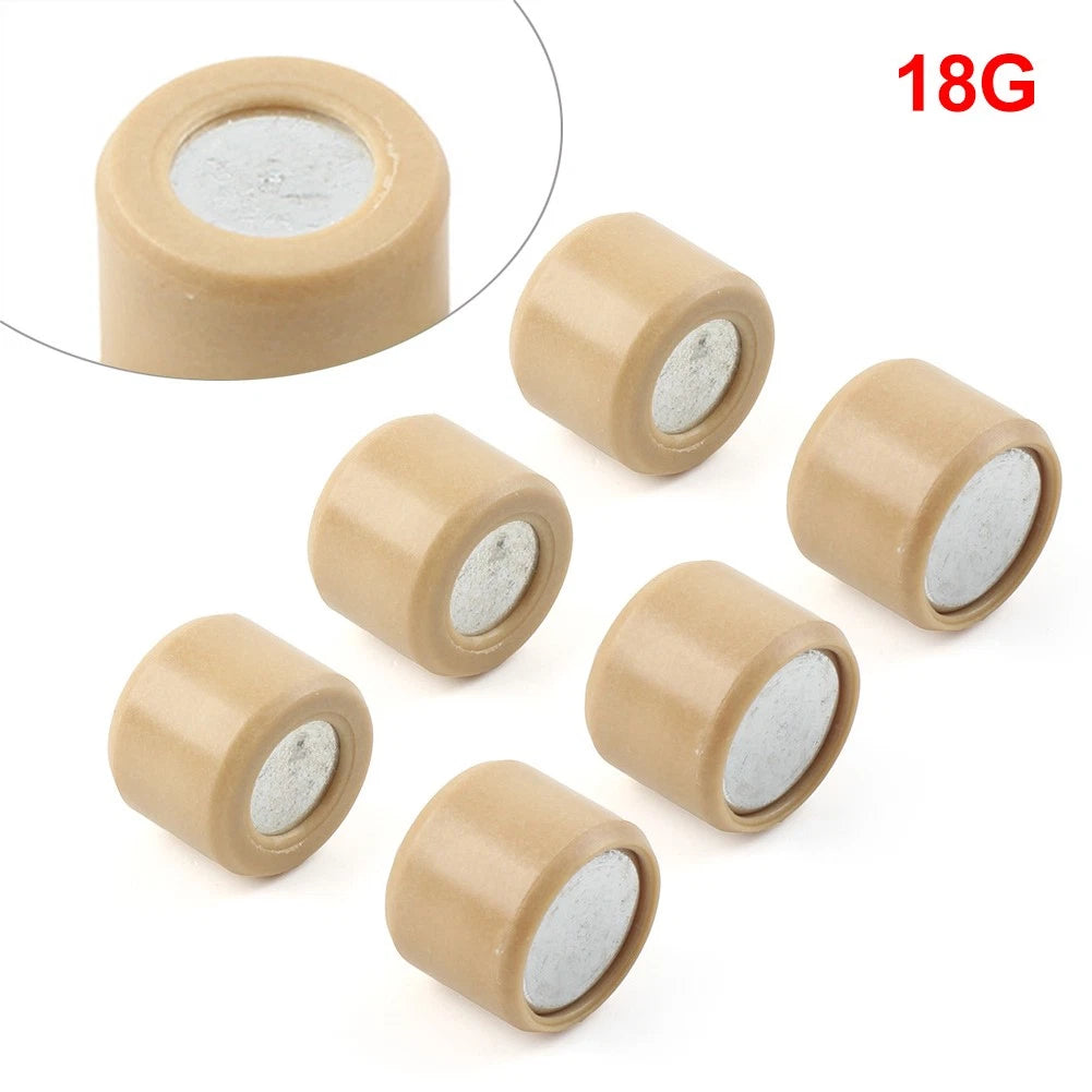 Set of 6 Performance Variator Rollers 18g for GY6 125 150cc Engines
