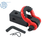 Off-Road Recovery Shackle for 2" Hitch Receiver (45000LB) Red Black