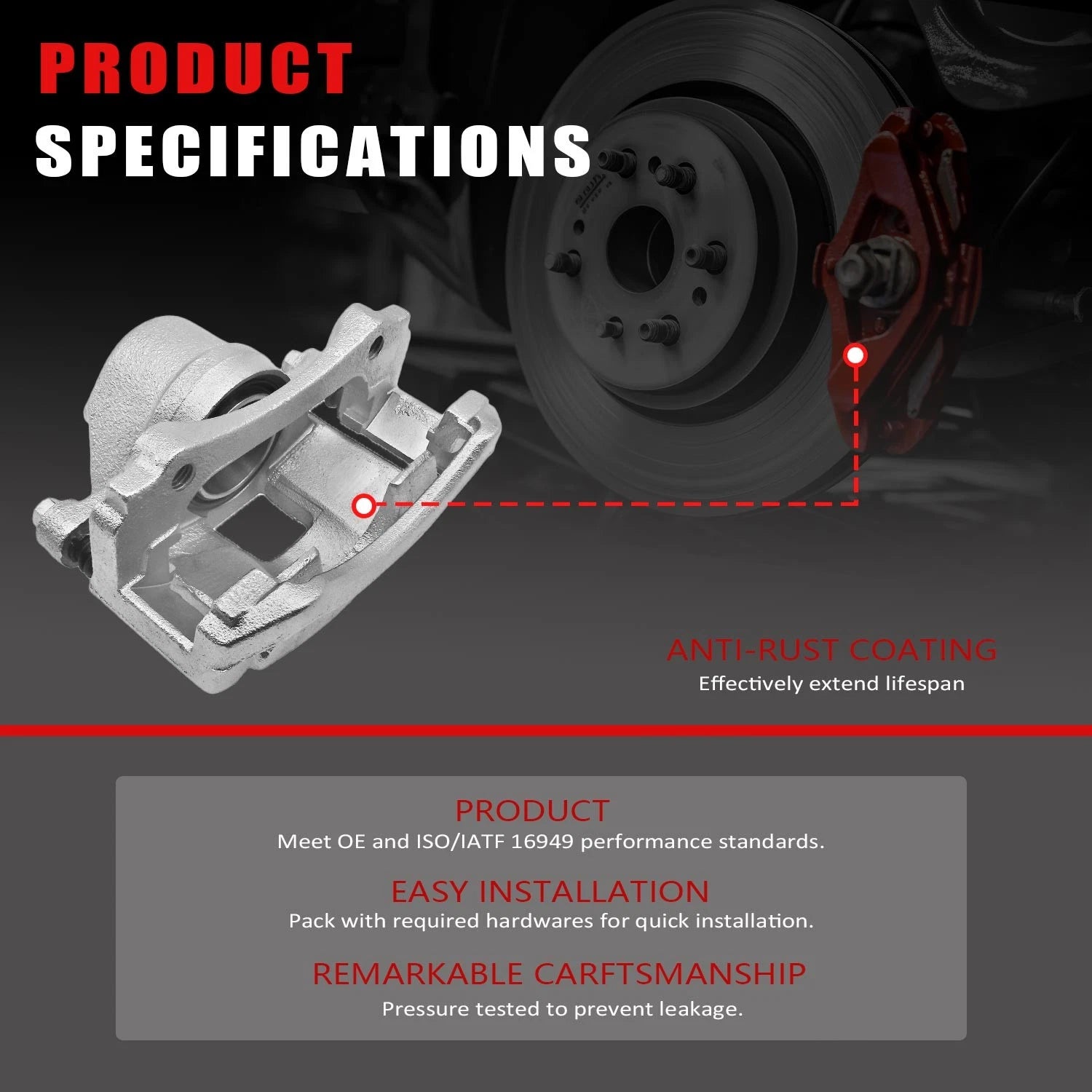 2X Front Disc Brake Calipers for Nissan Murano (2015–2022)