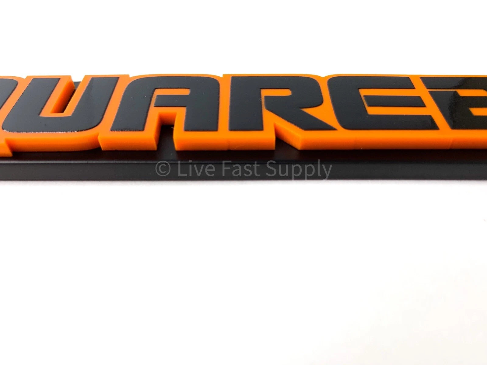 Matte Black Premium License Plate Frame w Orange Outline for Chevy Squarebody (1970–1987)