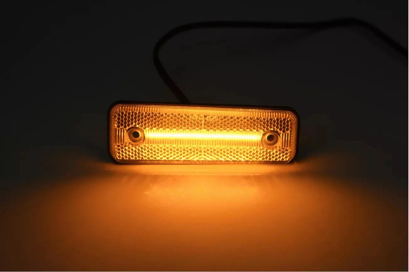 2X Clear Amber LED Front Bumper Side Marker Light for Toyota Land Cruiser Pickup