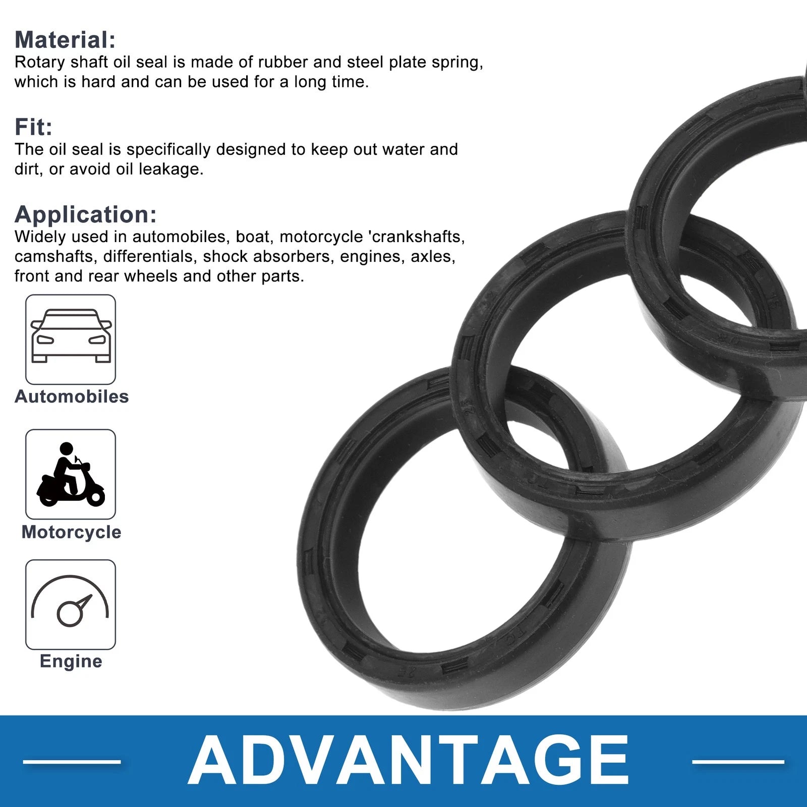 Set of 5 Oil Seal Rotary Shaft Seal for Various Models (25x32x7mm)