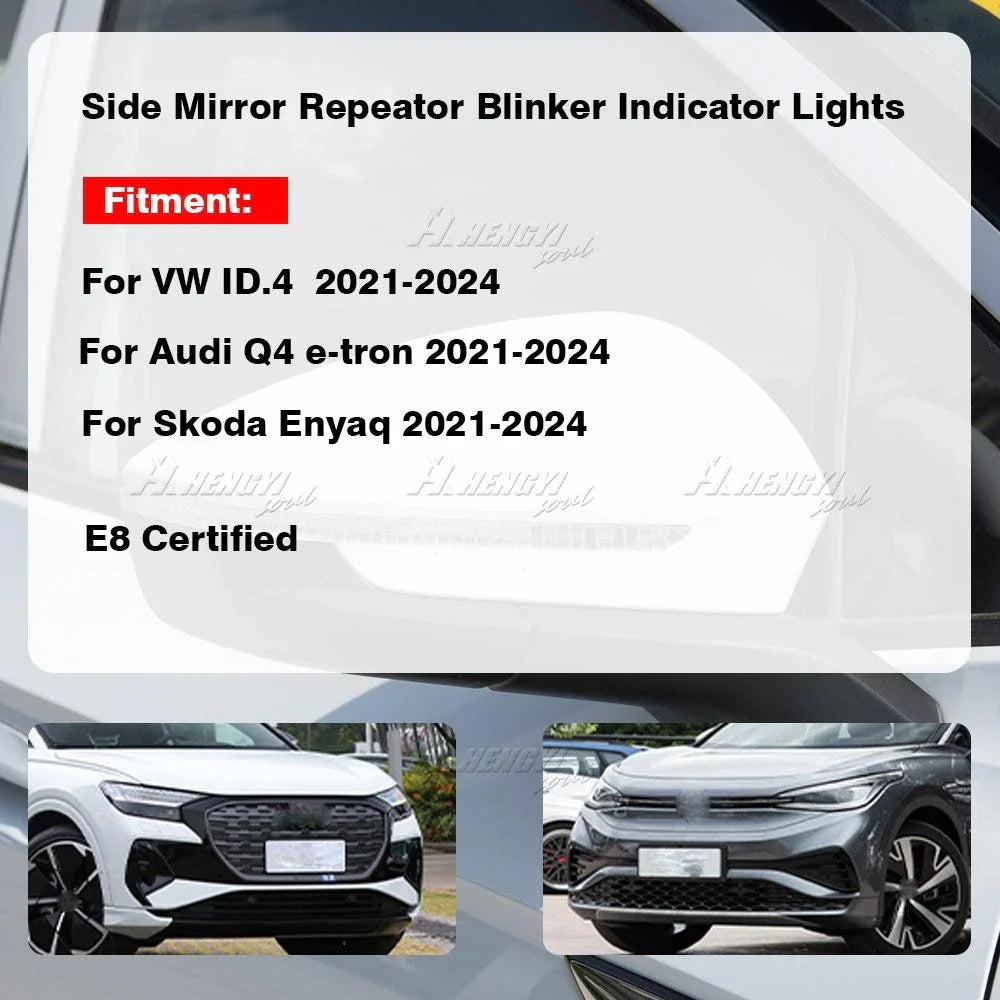 Sequential LED Turn Signal Side Mirror Lamp for Audi Q4 e-tron (2021–2024)