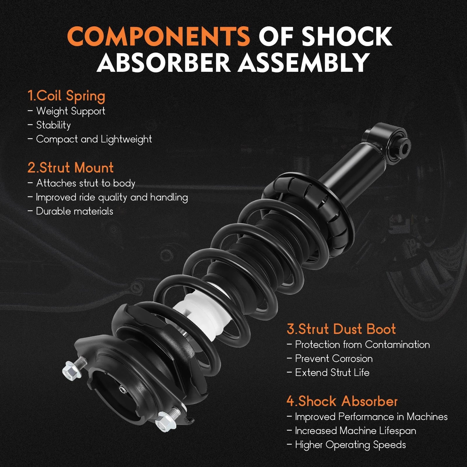 2X Rear Strut & Coil Spring Assembly for Subaru Outback (2010-2012)