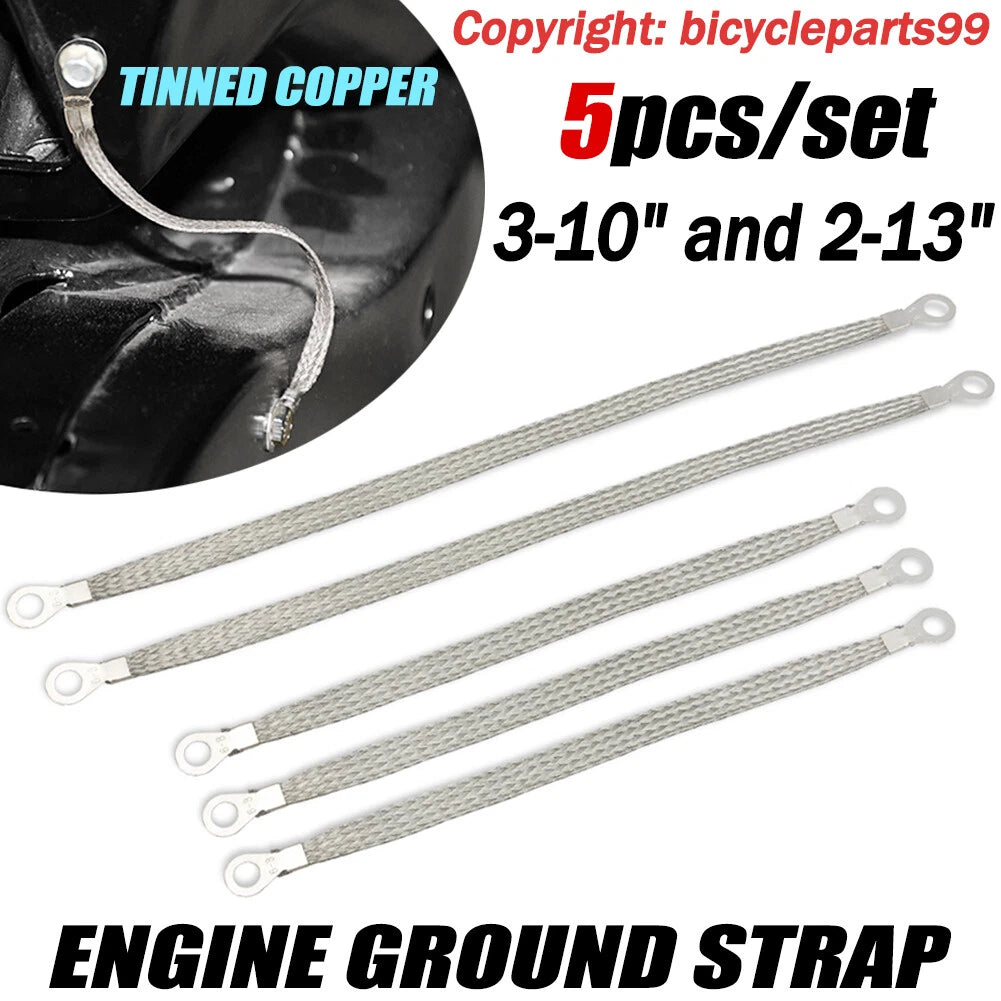 5Pcs Heavy Duty Engine Ground Strap for Universal Vehicles (3-10" & 2-13")