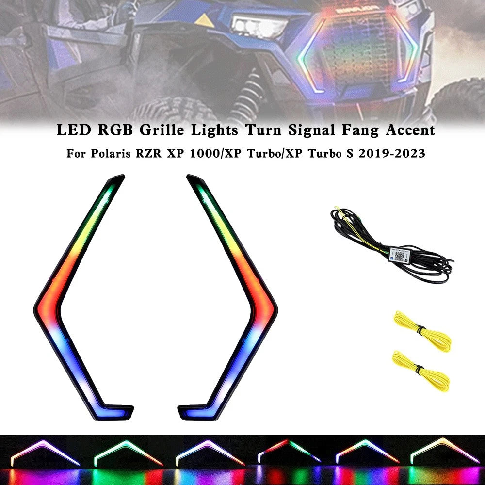 LED RGB Grille Light Turn Signal Accent for Polaris RZR XP 1000 Turbo (2019–2022)