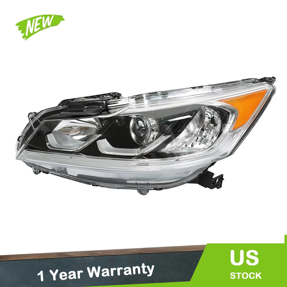Chrome Left Side Headlight Assembly for Honda Accord (2016–2017)