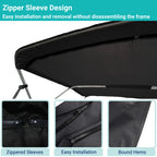 Bimini Top Boat Cover for 3 Bow (Fits 72"L x 36"H x 91"-96"W)