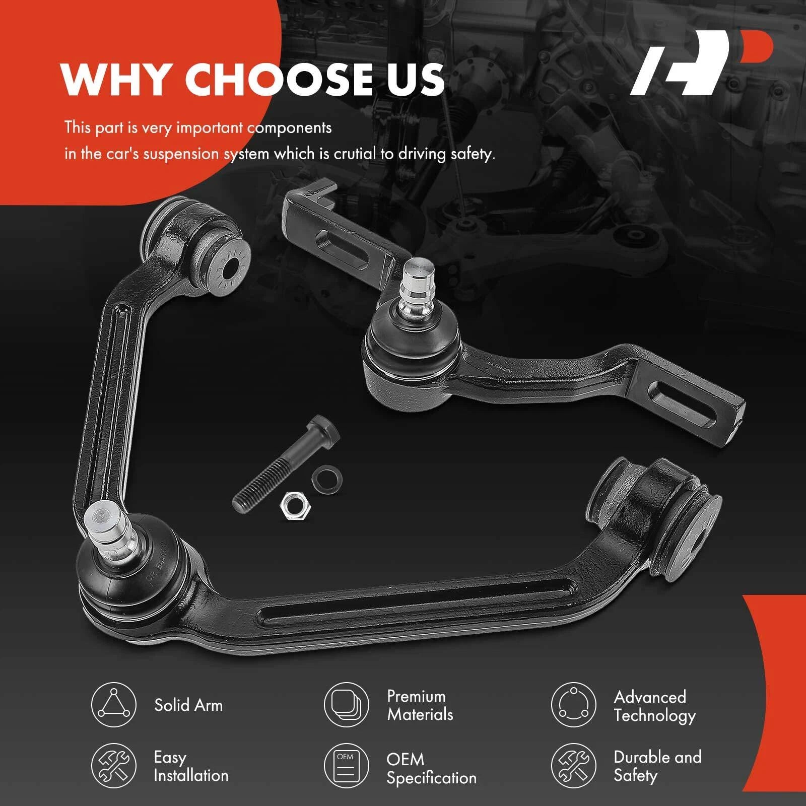 2X Control Arm with Ball Joint Assembly for Ford Explorer (1995-2001) Ranger (1998-2003)