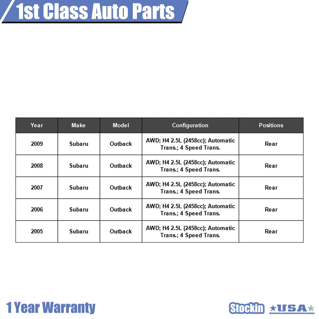 Rear Drive Shaft for Subaru Impreza Outback (2005–2009)
