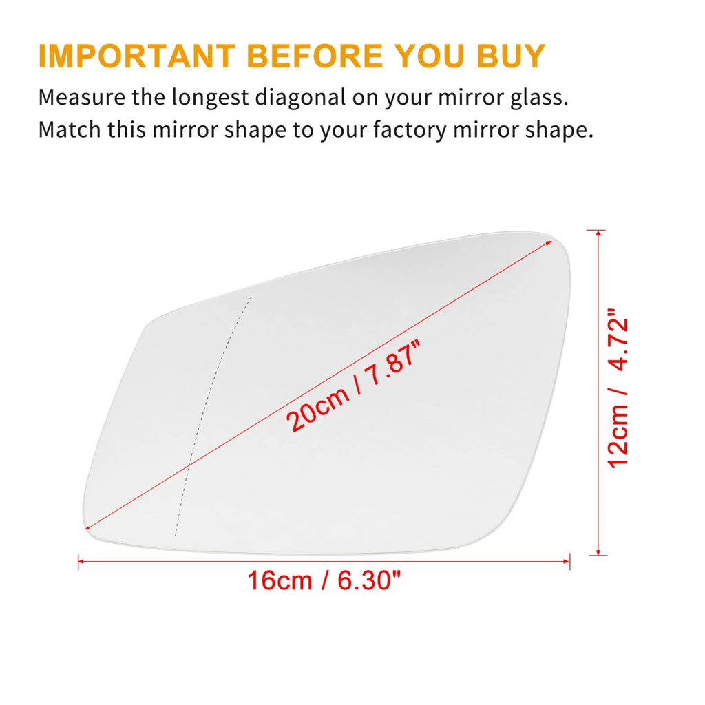Heated Car Mirror Glass Left Side for BMW F10 528i 550i (2009–2017)
