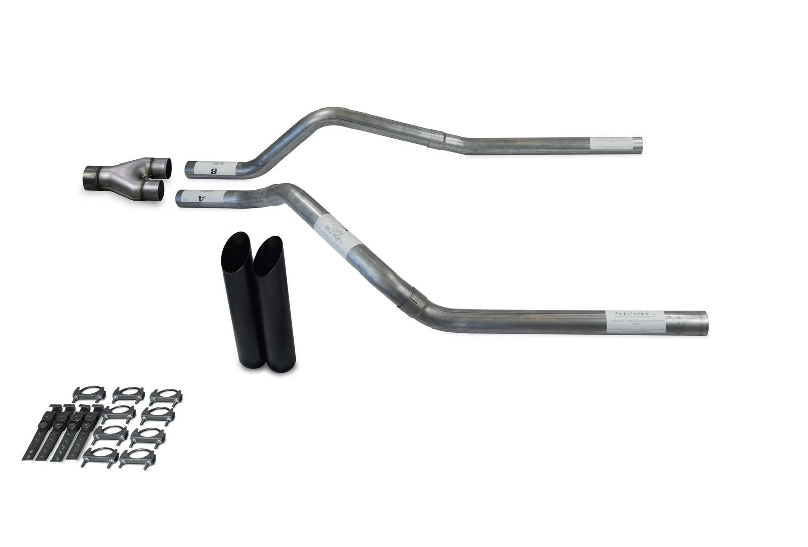 Dual Exhaust Kit for GMC Jimmy (1995–1999) - 2.5" Y Pipe, Black Tips