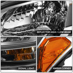 Driver Left Headlight for Kia Soul (2010–2011) Black Housing Amber Corner