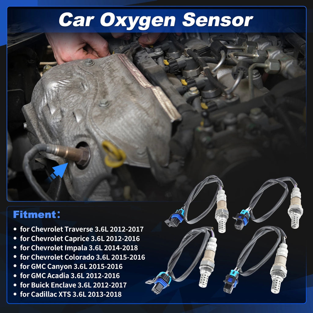 Set of 4 Upstream & Downstream O2 Sensors for Chevrolet Traverse (2012–2017) 2344566/2344565