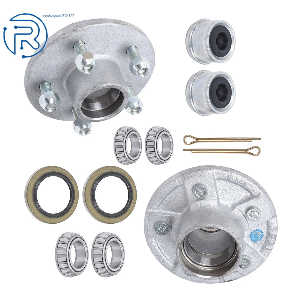 Set of 2 Galvanized Trailer Hub Kit for 3500 lbs Trailer (Year Range)