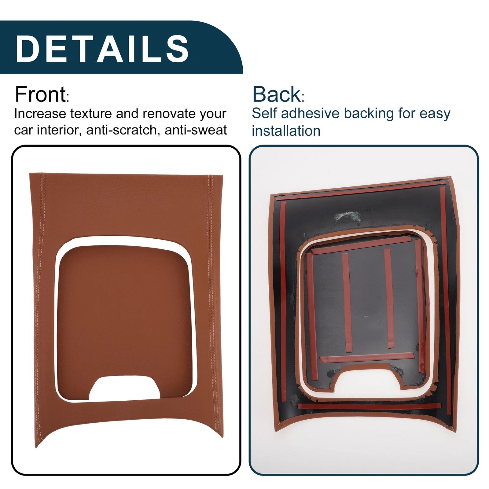 Set of 1 Center Console Panel Sticker for Mercedes-Benz GLC Class X254 (2023–2024) Brown