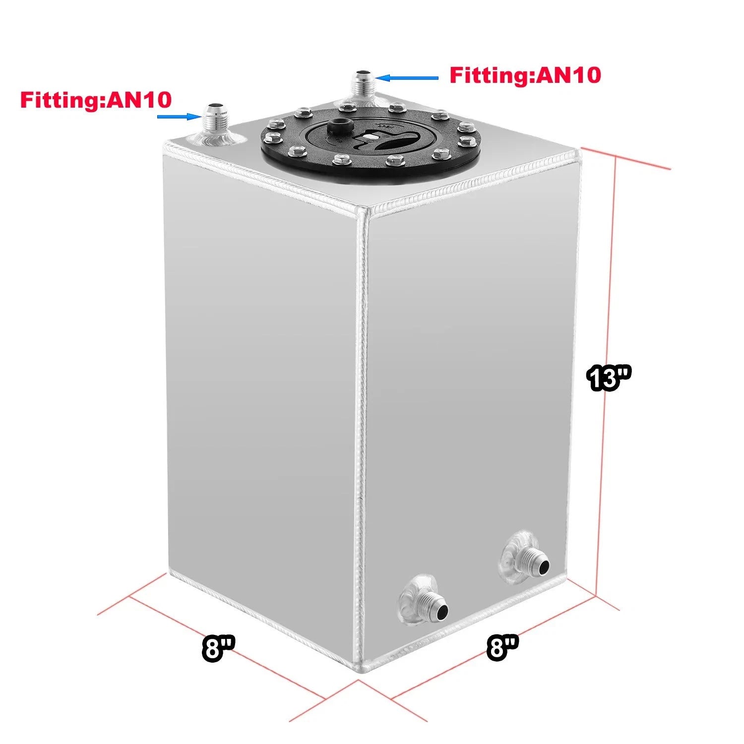 2.5 Gallon Aluminum Racing Fuel Cell for Universal (Fits Most Models)