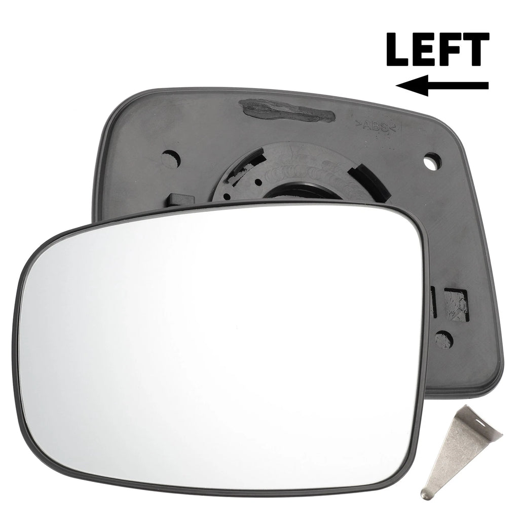 Left Side White Mirror Glass for Hyundai I10 (2007–2010)