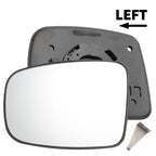 Left Side White Mirror Glass for Hyundai I10 (2007–2010)