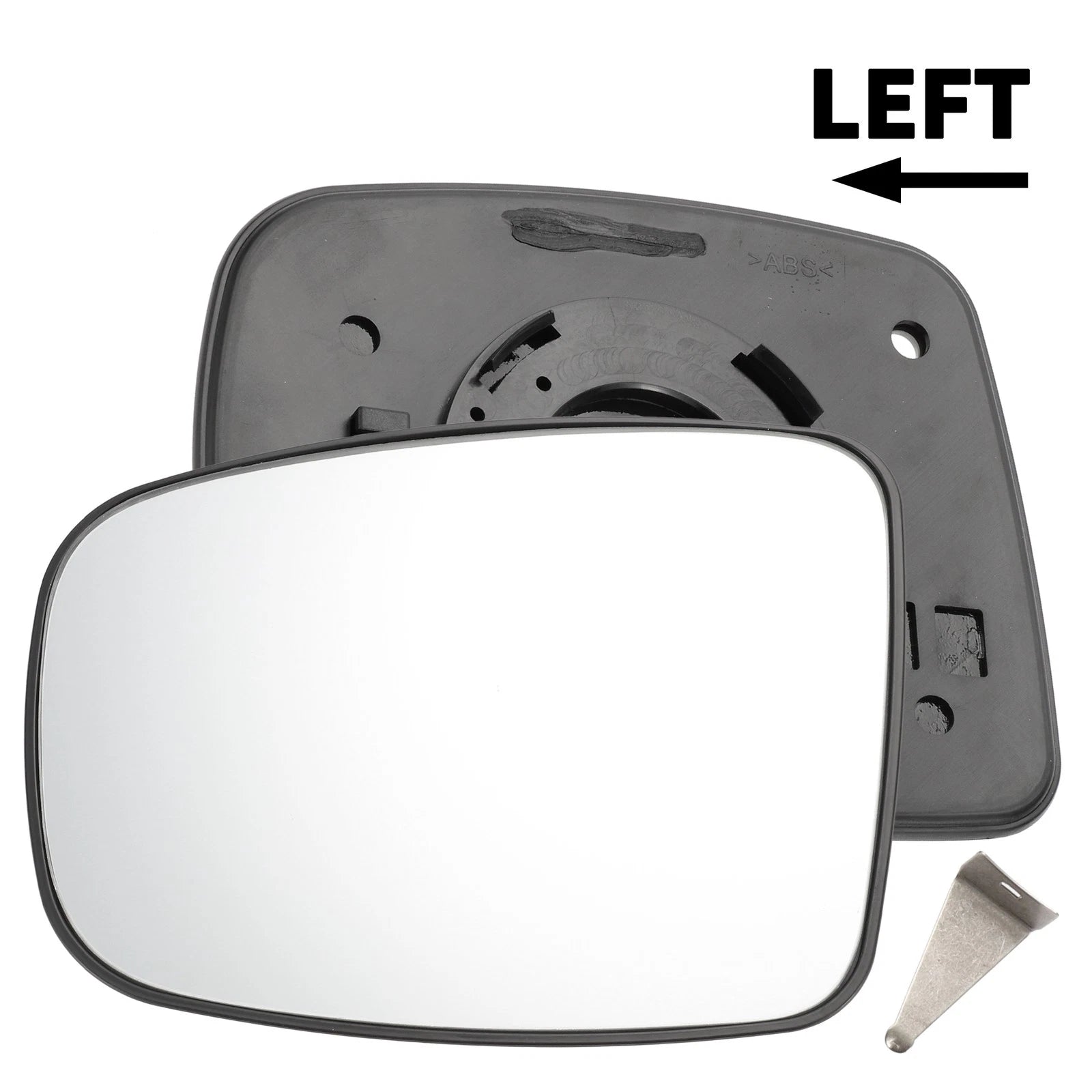 Left Side White Mirror Glass for Hyundai I10 (2007–2010)