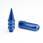 20 PCS M12X1.5 107MM Tall Blue Aluminum Spiked Cap Lug Nuts + Adapter