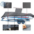 Boat Cover for Center Console Boats with T-Top Roofs (20-24ft) Grey