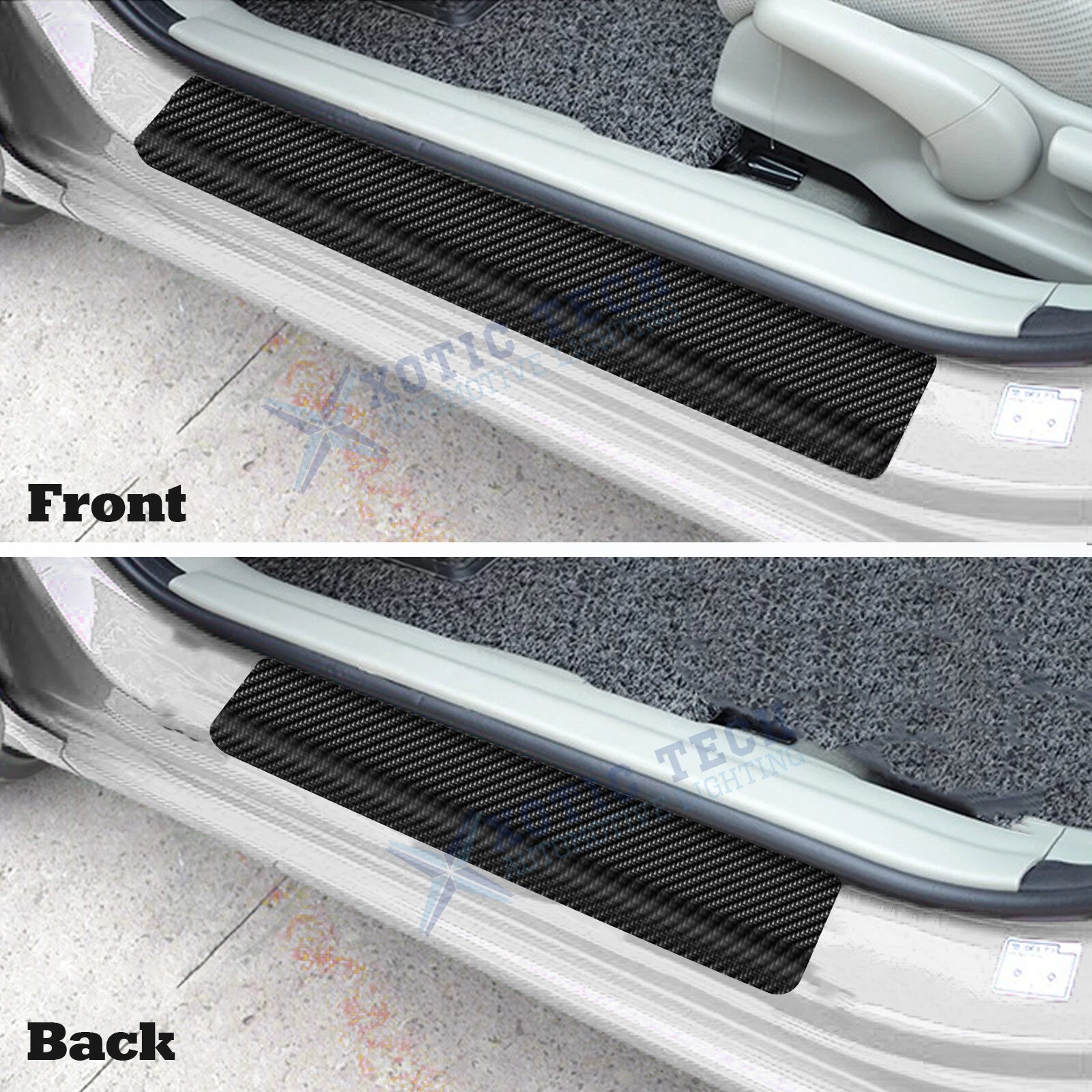 Carbon Fiber Door Sill Vinyl Scratch Protection Cover for 3D/4D (-)