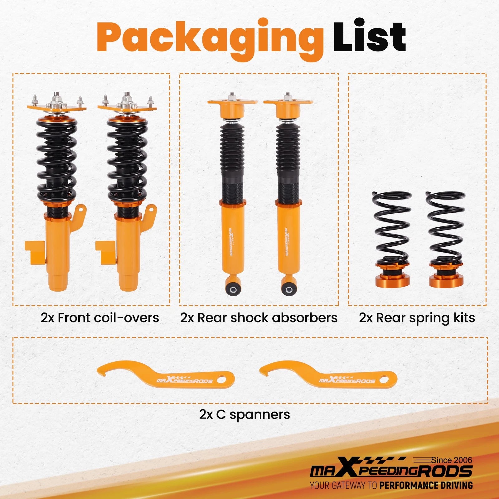 Coilover Suspension Kit for Mazda 3 Hatchback (2004-2013) Adjustable Height