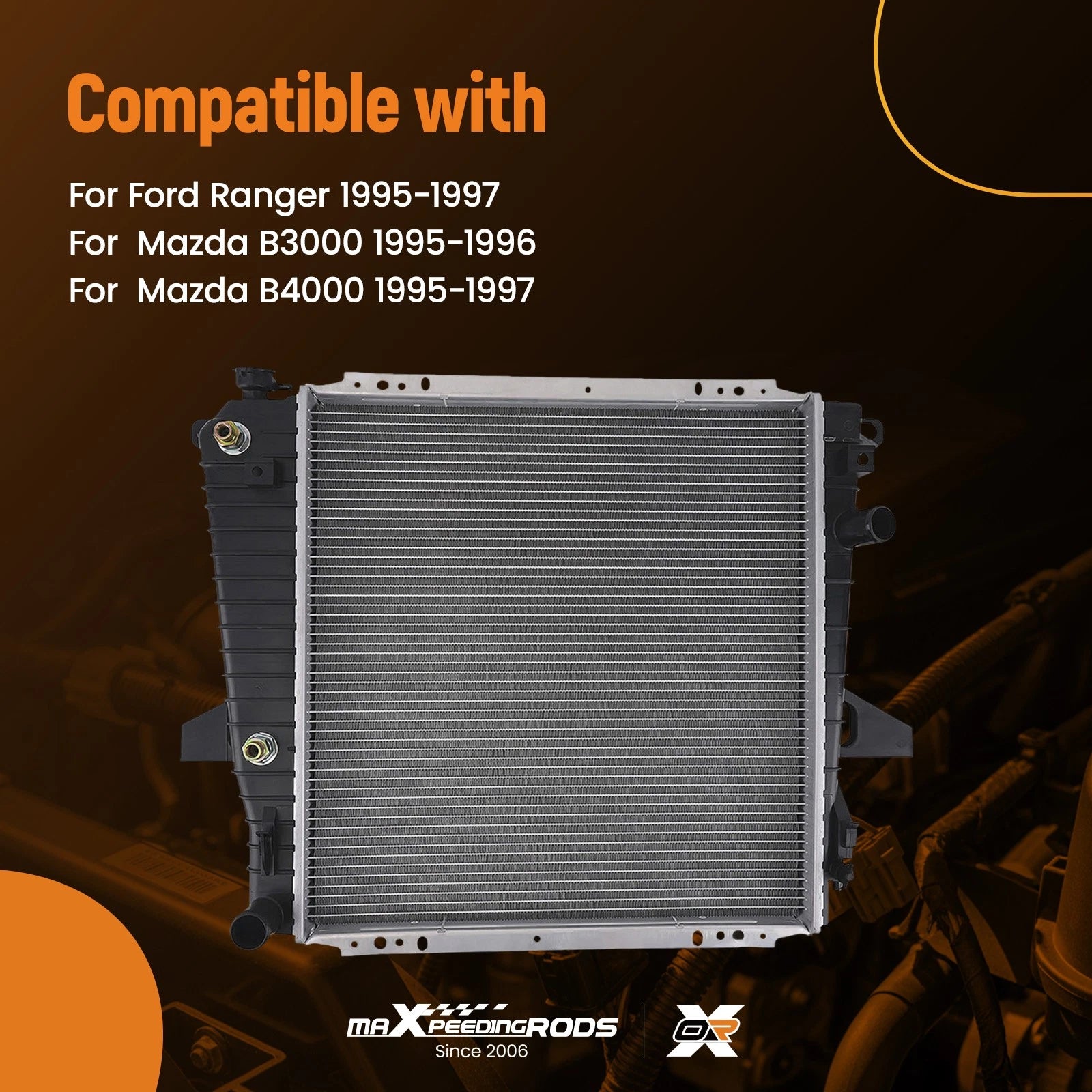 Cooling Radiator for Ford Explorer (1995–1997) 4.0L V6 AT/MT Cross Flow