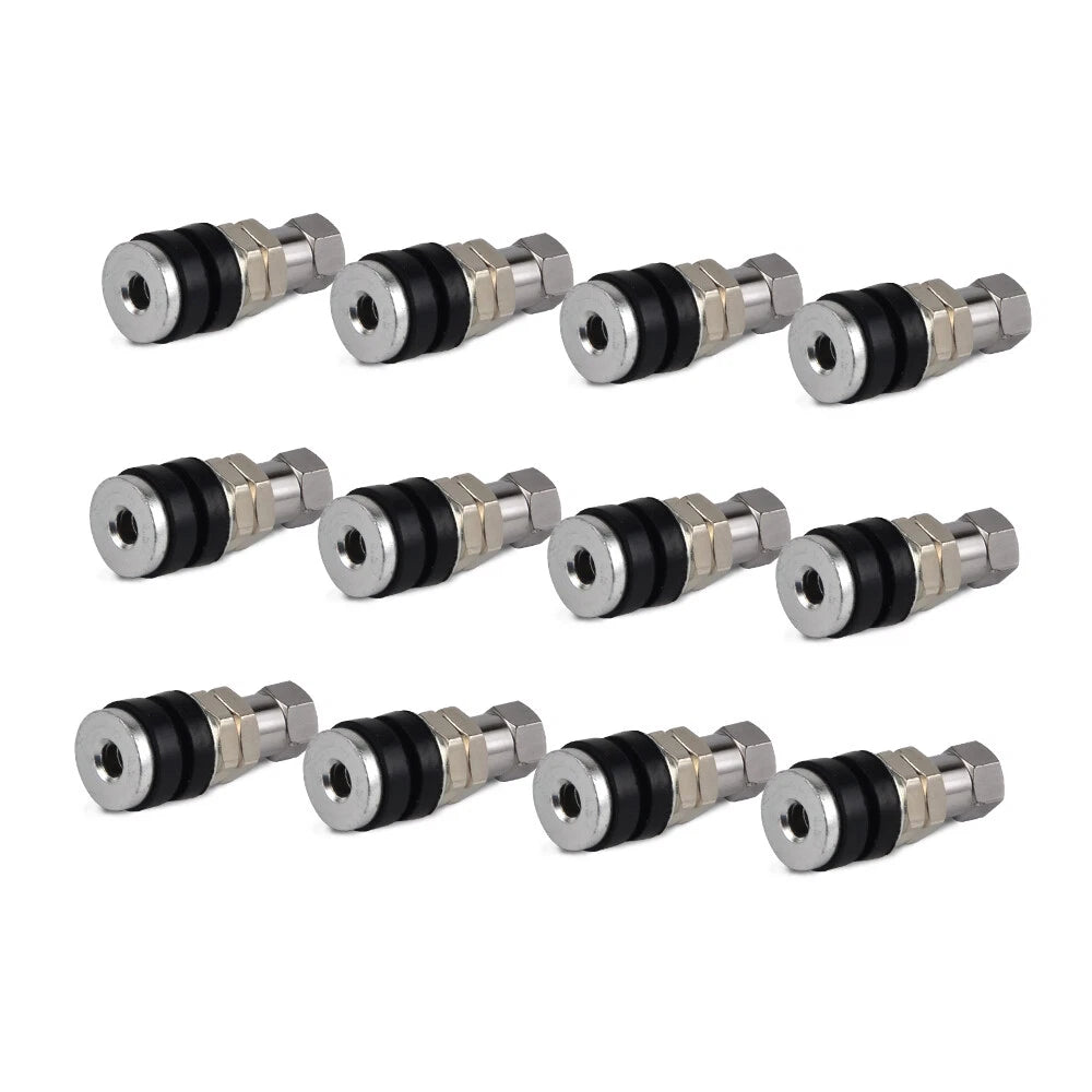 Set of 12 Chrome Tire Valve Stems for Go-karts, Hot Rods