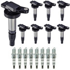 8x Ignition Coils + 8x Spark Plugs for Jaguar Vanden Plas XJ8 XKR (2004–2009)