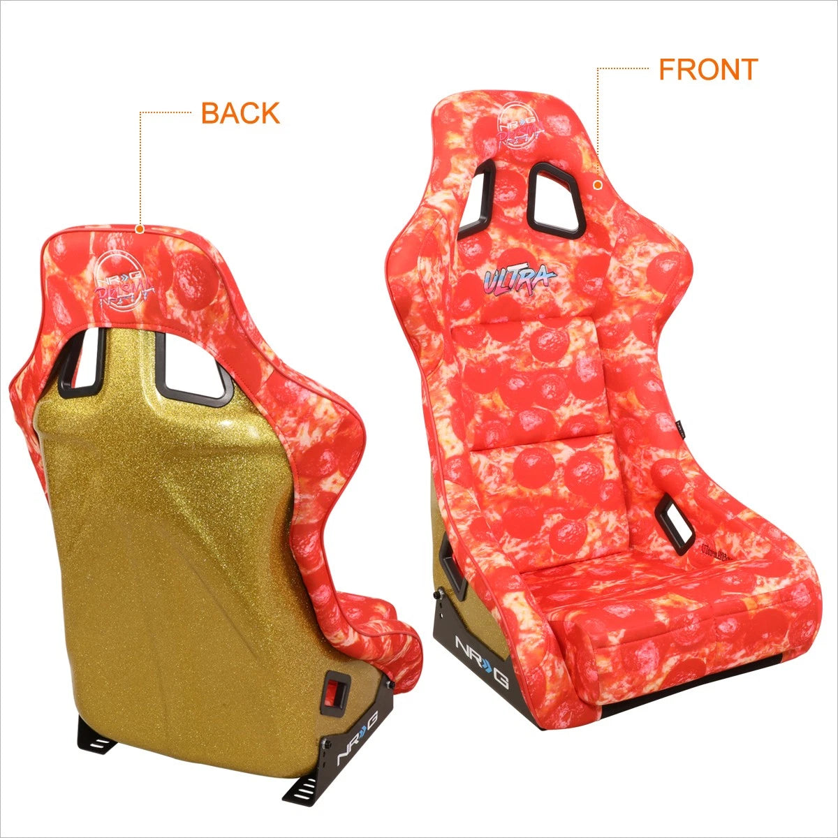 NRG FRP-302-PIZZA Racing Bucket Seat for Universal Fit (No Specific Years)