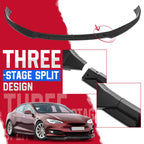 Glossy Black Front Bumper Lip Splitter for Tesla Model S (2016-2020)