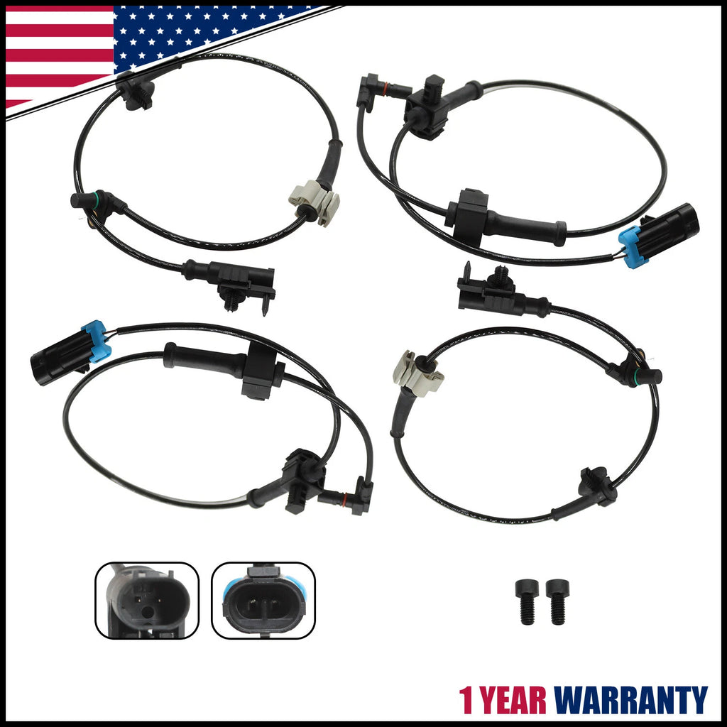 Set of 4 ABS Wheel Speed Sensors for Chevy Silverado, GMC Sierra 1500