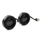 Red LED Turn Signal Lights with Gloss Black Trim Ring for Harley Sportster