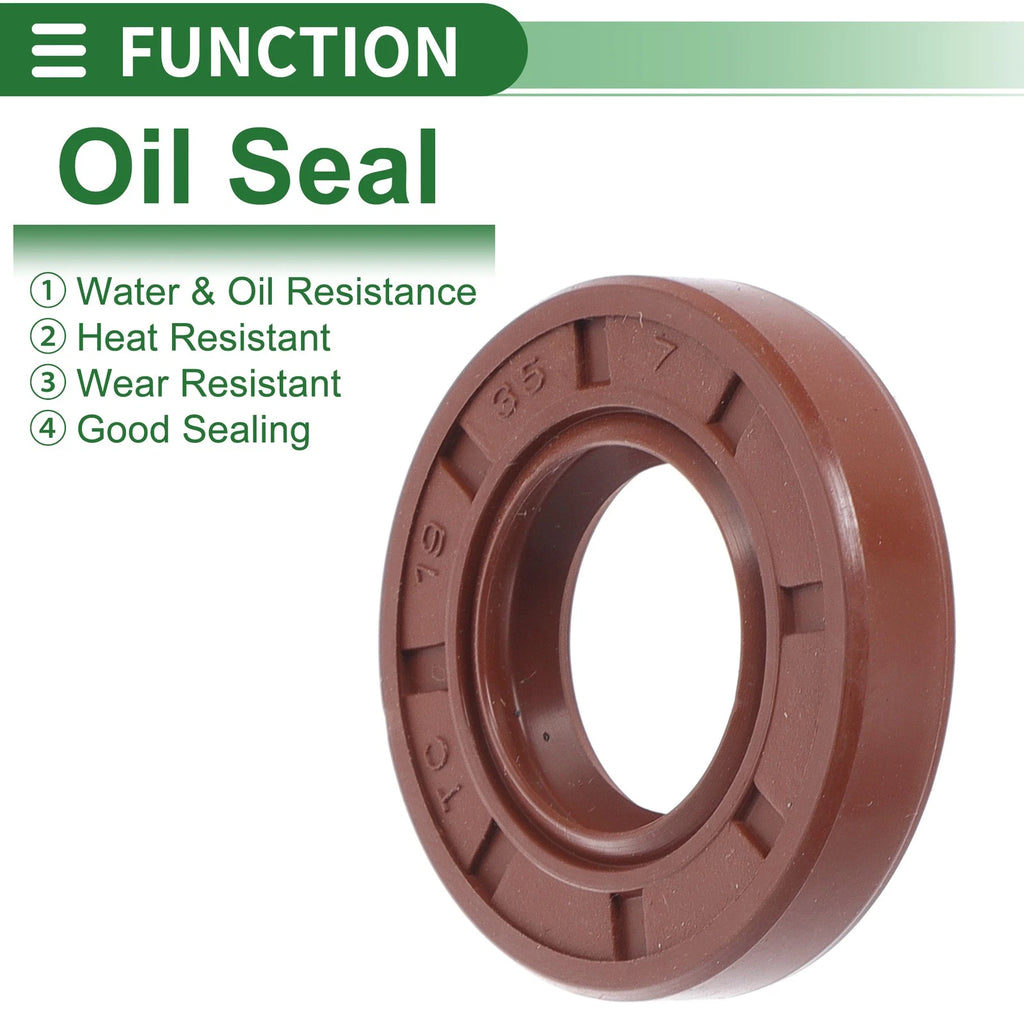 Set of 5 Oil Seal Rotary Shaft Seal FKM Rubber 19x35x7mm