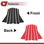 6 Pcs Car Door Pillar Window Trim for Honda Fit/Jazz (2004–2007) Black