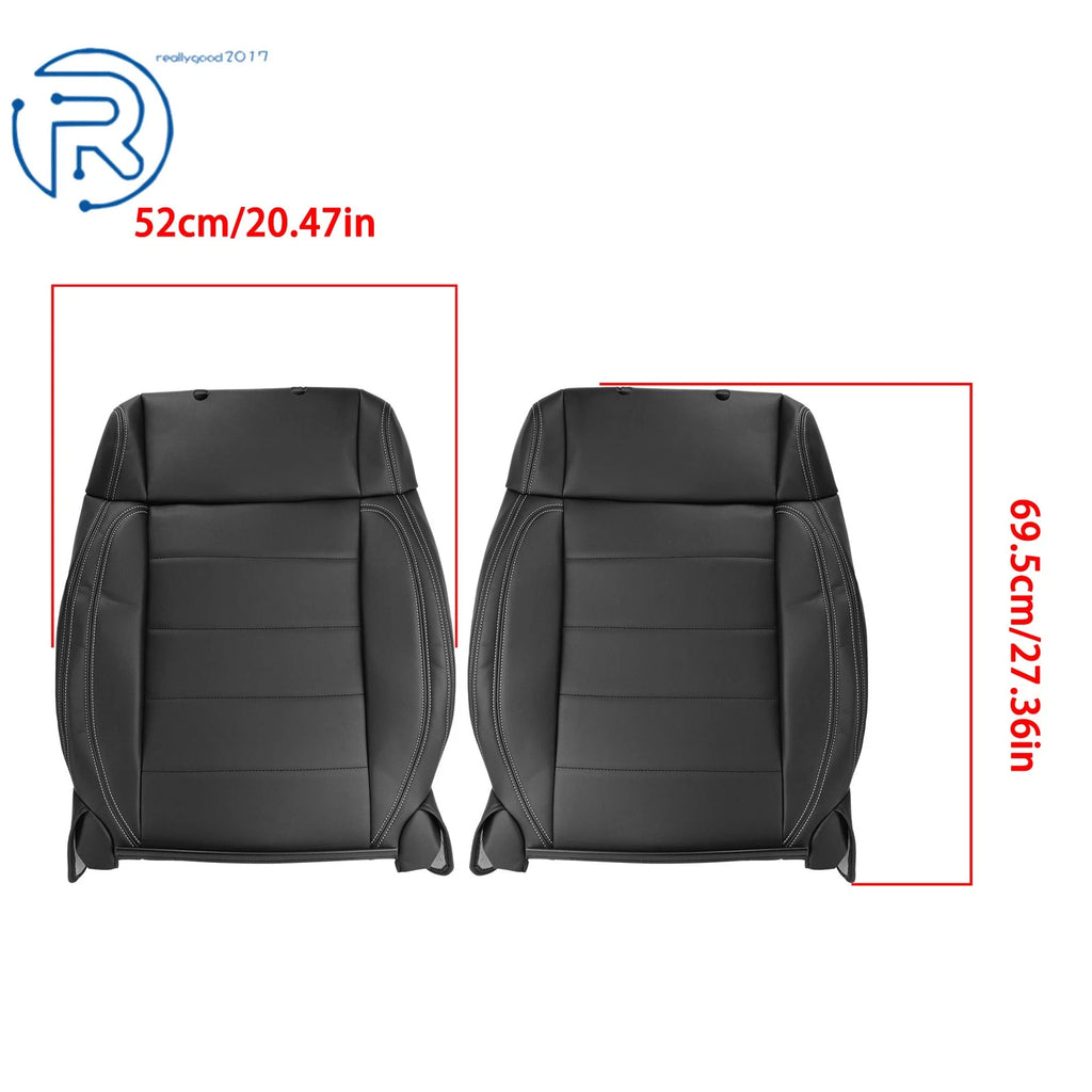 Set of 2 Black Leather Seat Covers for Jeep Wrangler (2007-2012)