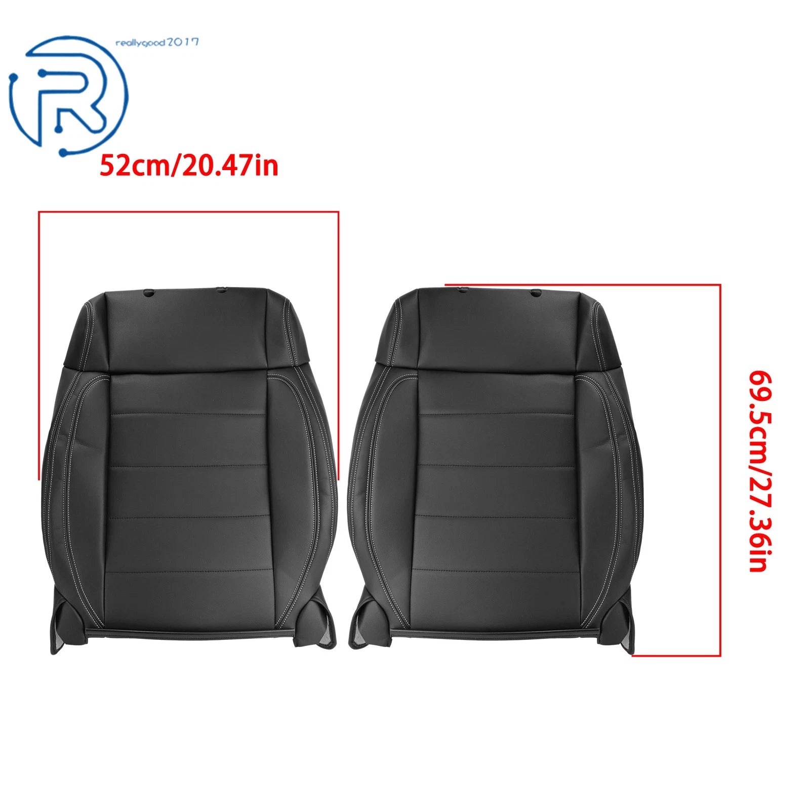 Set of 2 Black Leather Seat Covers for Jeep Wrangler (2007-2012)