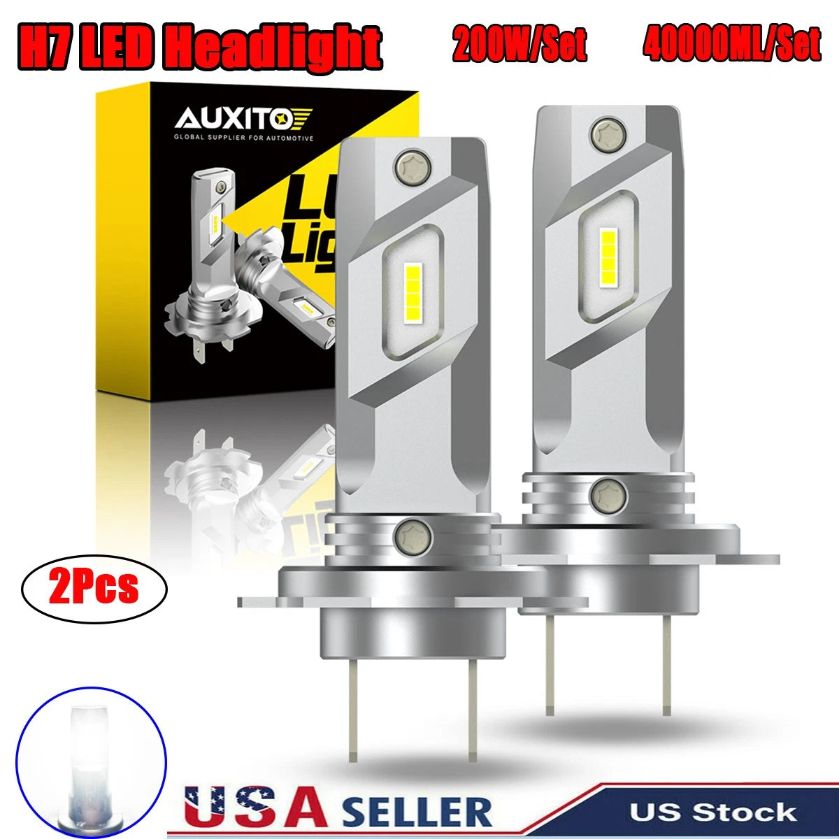 2X H7 LED Headlight Kit for Make Model 