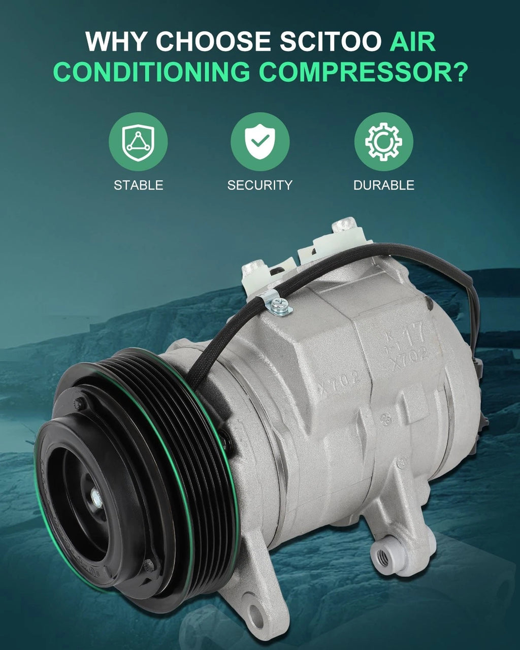 AC Compressor for Dodge Dakota, Ram 1500, Mitsubishi Raider (2005–2011)