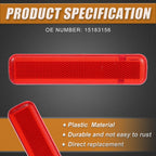 Rear Right Door Panel Reflector Light Cover for Chevrolet Avalanche (2002–2013) 15183156 Red