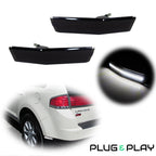 Set of 2 Black Lens White LED Rear Bumper Side Marker Lights for Lincoln MKX